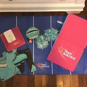 American Girl Doll Joss Kendrick Cheer Equipment and Cheer Outfit Bundle